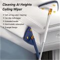 360° Rotatable Adjustable Triangle Multifunctional Cleaning Mop Triangle Mop with Stainless Steel Long Handle Push-Pull Squeezing Cleaning Mop Dry & Wet Mop for Floor Windows Ceiling.. 