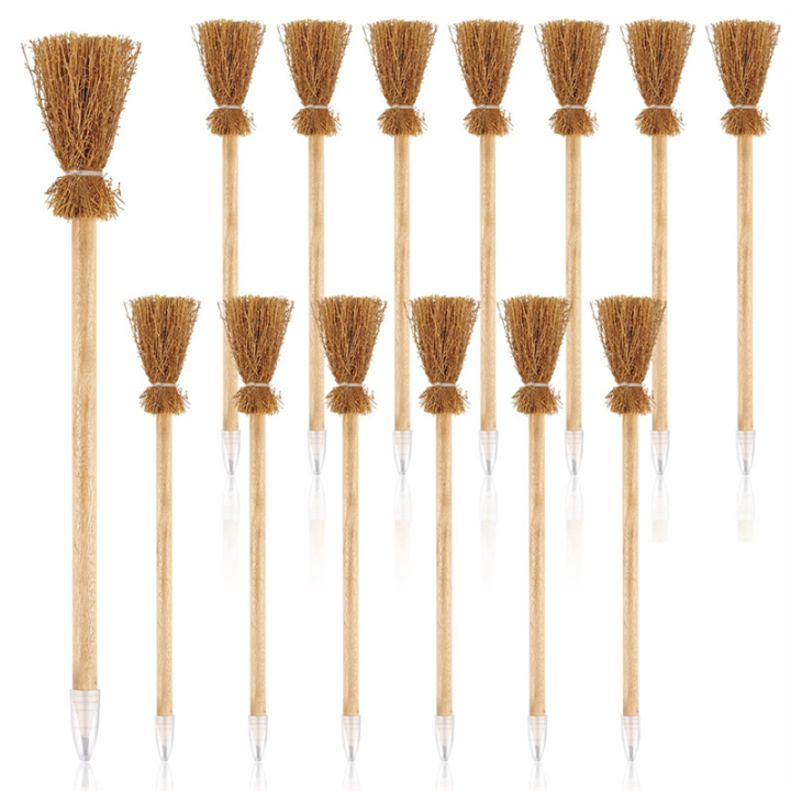 14PCS Witch Broom Stick Pencils Halloween Wizard Wand Pencils For Theme Goodie Bag Fillers