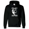 Black Printed Project Zorgo Mens Hoody Merch Gaming. 