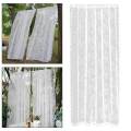 White Lace Floral Net Curtains Voile Curtains for Study Room Yard Decorative 150cmx100cm. 