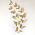 Gold hollow butterfly wall sticker, 3D three-dimensional wall background, decorative stickers, Amazon foreign trade, festival wedding decoration. 