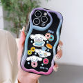 Hontinga for Redmi A3x Redmi A3 Back Cover Cute Cinnamoroll Cream Texture Phone Case Wavy Edge Soft Silicone Cover. 