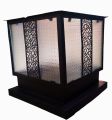 Black Square Outdoor Mount Base Gate Pillar Light. 