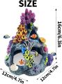 Aquarium Hidden Coral Decoration Fish Tank Resin Rock Mountain Cave Ornaments Fish House for Betta Sleep Rest Hide Best Hidden Decoration For Fish Tank. 