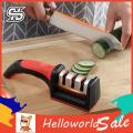 HelloWorld Kitchen Sharpener 3 Stage Slots Chopper Scissors Sharpening Stone. 