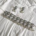 Antique Jhumka Choker Necklace Set with Earrings for girls. 