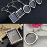 Creative Mini Heart Square Round Oval Insert Photo Frame Rotary Keychain Keyring. 