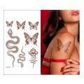 【Good-Love Store】Henna Tattoo Temporary Brown Henna Chest Hand Lace Henna Mandala Flash Tattoos Body Art Arm Fake Tatoo Men. 