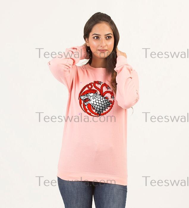 DRAGON Pink Fleece Winter High Quality Sweatshirt For Women
