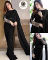 Ladies Sequence Embroidery Blouse with Petticoat and Pearls Attached Saree. 