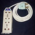 Extension Lead with 12feet wire 4 Sockets (two simple  two pin+ two universal sockets three pin). 
