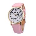 Casual Notes Women Leather Band Musical Analog Quartz Dial Pk Men Wrist Watch. 