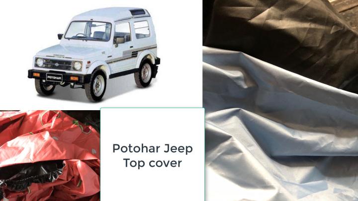 Suzuki Potohar Jeep Water and Dust Proof Car Top Cover Double Coating Material- Full Body Cover - Good Quality