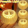 Mini Pumpkin LED Light Transparent Flameless Battery Power Lantern Night Lamp Wedding Party Birthday Festival Home Decor. 