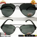 Aviator Sunglasses for Men and Women Rai Don Aviation Military Style Aviator Sungasses with 100% UV400 Protection Sunglasses Black Frame Black Lense Black Legs. 