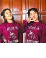HOME SHOPPING 3 GARMENTS MAROON I BELIEVE IN UNICORN SWEATSHIRT FOR WOMEN. 