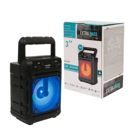 Rechargeable Bluetooth Mp3 Wireless Mp3 Extra Bass Mp3 Volume Model GTS-1361 Mp3 GTS Speaker New Design Mp3 Portable Wireless Speaker Outdoor Home Mp3 Party Memory Card Bluetooth and USB Ports Rechargeable Mp3