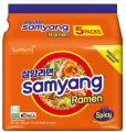 Samyang Original Spicy Soupy Noodles family Pack | Orange Spicy Noodles Pack Of 5 | Korean imported Noodles. 