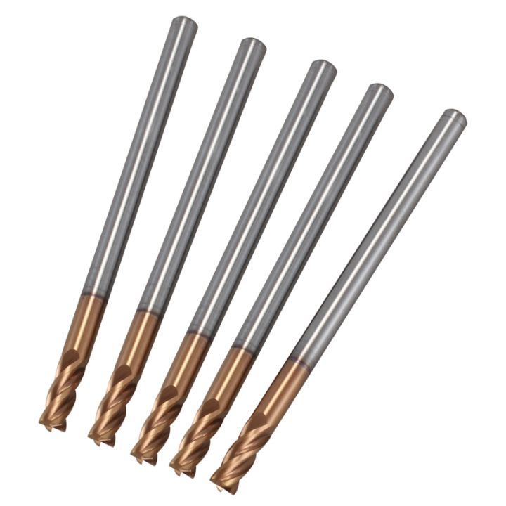 5PCS 3mm Solid Carbide Endmills 4 Flute Slotting Profiling Face Mill