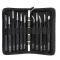 Tweezers 12 Pieces ESD Tweezers Tools Kit Anti-Static Non-Magnetic Stainless Steel Multi-Standard with Storage Bag. 