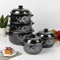 Premium 5-Piece Black Enamel Cast Iron Cookware Set - Durable Non-Stick Casserole Pots with Lid for Stovetop & Induction Cooking - Heavy Duty Kitchen Cookware Set for Braising, Stews, Roasting, Easy-Clean, High-Quality Cookware Pots for Everyday Cooking &. 