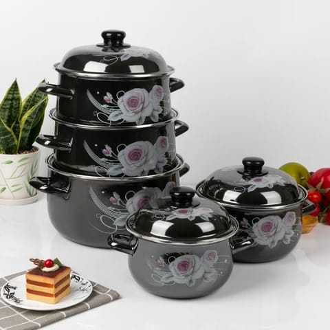 5-Piece%20Floral%20Enameled%20Cast%20Iron%20Cookware%20Set%20Compatible%20with%20Gas,%20Electric,%20and%20Induction%20Cooktops%20-%20Image%202