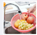 HydroFlex , TURBO FLEX , 360 Stainless Steel FLEXIBLE FAUCET SPRAYER,  Tap Mover Instant Hands Free Swivel Spray Hose Spray Sink KITCHEN FAVOURITE, ,Rotatable Anti-Splash Faucet Nozzle Head with Hose  Spray Sink - Kitchen Sink Faucet Extender.. 