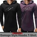 Pack Of 2 Damage Hooded Stylish T-shirt For Men. 