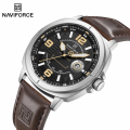 Naviforce NF8078 - S.Y.D.BN Stylish & Trendy New Fashionable Leather Strap Wrist Watch For Men / Watch For Boys / Boys Watches / Watches For Boys. 