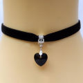 Velvet Choker Necklace Fine Workmanship Heart Pendant Choker Necklace Adjustable Black Collar Necklaces. 