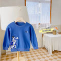 Children's Cartoon Turtleneck Sweater Spring and Autumn Girls' Crewneck Long Sleeve Base Shirt Men's Baby T-shirt Children's Clothing. 