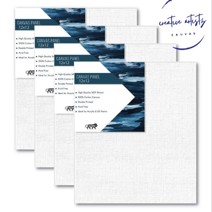 Canvases for Painting - Pack of 5, 12 x 12 Inch Blank White Canvas ...
