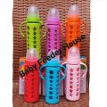 Baby feeder in glass with silicone rubber safety cover 8oz/240ml. 