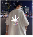 oversized shirt Men T-Shirt Half Sleeve Oversize Hip Hop Summer Top Loose Short Shirts Reflective. 