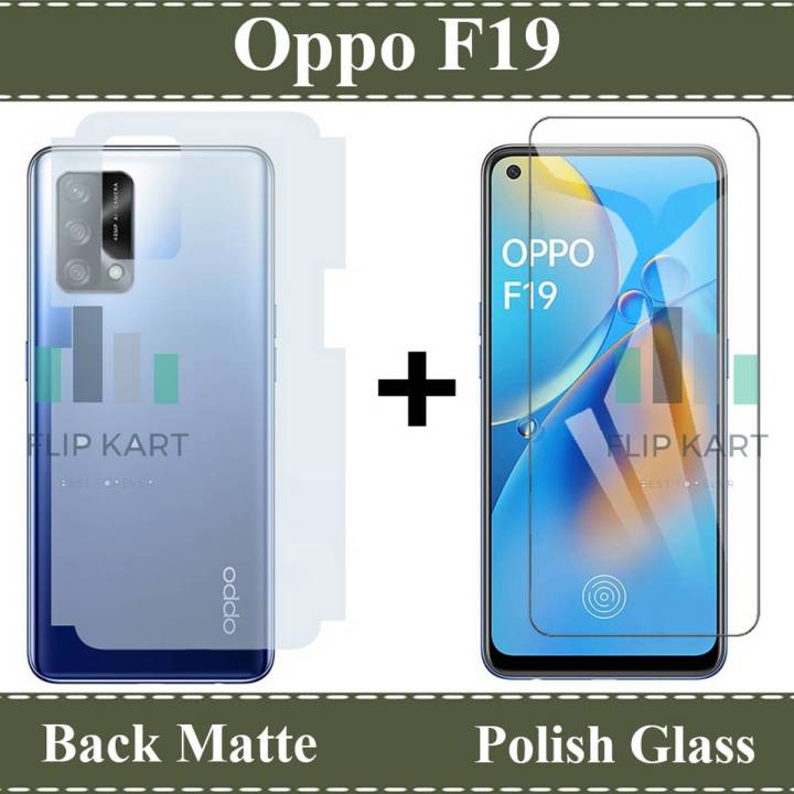 Oppo F19 Tempered Glass Screen Protector And Back Matte Protector 2 in 1 Combo