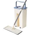 Flat Mop Bucket System Separates Dirty and Clean Water with Washable & Reusable Microfiber Pads for Home Kitchen Floor. 