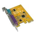 Sunix Serial Port RS-232 & Parallel LPT Printer Port Adapter PCI-EXPRESS 1X Slot Serial Parallel PCI-e 1x Expansion Card RS232 LPT1 Port For Desktop Computers Sunix SUX-MIO6469A SUN 2410 Chipset ( Branded Used ). 
