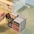 Korean Acrylic transparent Storage Box Blind box Card Kpop Photocard Storage Box Photo Card Organizer Compartment Flip Box. 
