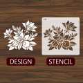 Floral Stencil – Rose, Sunflower, Leaves for Wall & Fabric Painting ID#100. 