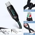 TOOCKI 100PD + QC USB C to USB C Cable 1m Type C Charger Fast Charging Cable 5A PD 100w USB C Cable with LED Display, 480Mbps Data Nylon Braided USB C Cable for iPhone 15 Pro Max Galaxy S23 iPad Pro. 