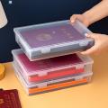 Childrenworld File Storage Box with Lid Large Capacity A4 File Organizer Transparent Dust-proof Container for Home Office Supplies Stationery Jewelry Certificates Portable Multifunctional Plastic Box Dust-proof. 