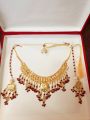 Necklace Set with earring gold plated stylish new design for women looking gold fashionable style. 
