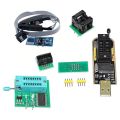 1Set CH341A 24 25 Series EEPROM Flash BIOS USB Programmer+SOIC8 SOP8 Test Clip+SPI Flash 1.8V Adapter+SOP8 SOIC8 to DIP8. 
