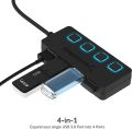 Sabrent 4-Port USB 3.0 Hub with Individual LED Power Switches (HB-UM43). 