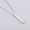 Silver Pure Stainless Steel Bar/Rectangular Chain Locket/Necklace/Pendant for Girls/Women. 