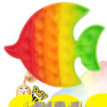 Push Pop Bubble Fidget Spinner Pop It Silicone Toy - 5 inches - Rainbow Angel Fish. 