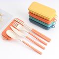 4Pcs Travel Cutlery Set Foldable Spoon Fork Chopstick With Box Student School Picnic Lunch Portable Cutlery Camping Tableware. 