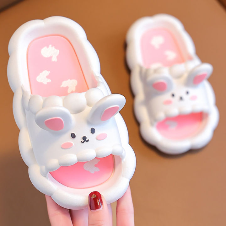 Children's Slippers Summer Girls' Rabbit Cartoon Non-Slip Soft Bottom Children Interior Home Children's Sandals Wholesale