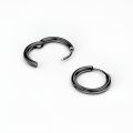 1 Pair (2 Pcs) Hoop Stud Earrings Set - Unisex Stainless Steel Earrings for Boys Ear Tops for Boys  - Black Earrings for Girls - Ear Rings for Boys Earings - Bts Jewellery. 