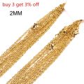 LUXUSTEEL Gold Chain Necklaces 10pcs/lot 2mm/1mm Stainless Steel  Rolo O Link Cuban Chain tennis Necklace Pendants Women Men. 